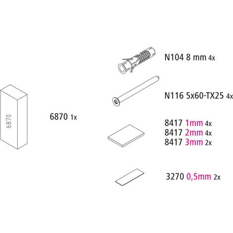 Kermi EBLI040 Set Montagekleinteile