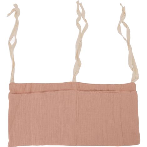 Pochette de rangement pour lit bébé, 2 poches, sangle ajustable, sac de rangement rose pour jouets (1/5)