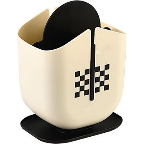 Cage De Vidange pour Baguettes, Support D'ustensiles De Cuisine pour Comptoir, Vaisselle Cuillère Fourchettes Boîte De Rangement pour Ustensiles De Cuisine(Noir) (1/5)