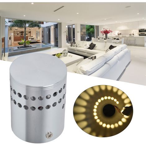 Luminaire mural LED en aluminium avec trous en spirale, 3W, dimmable, 90-100LM, AC85-265V, blanc chaud, résistant à la chaleur (1/5)