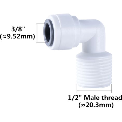 (13-10 pièces) Coude pour eau RO, filetage mâle/femelle 90°, tuyau POM 1/4" et 3/8", raccord rapide pour filtre à osmose inverse d'aquarium. (1/5)