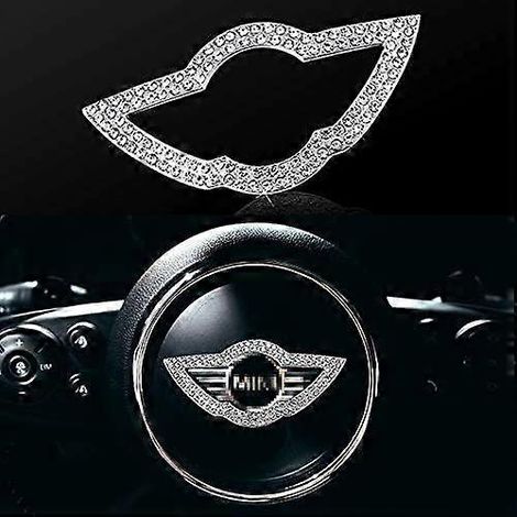 Compatible avec Mini Cooper, décoration de volant bling-bling, accessoires intérieurs, autocollant logo diamant pour volant, strass à faire soi-même (1/5)
