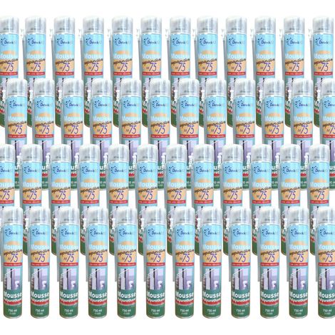 DSTOCK60 - 48 mousses polyuréthane expansives manuelles 750ml - Qualité pro - Isole. colle et rebouche - Extérieur & Intérieur
