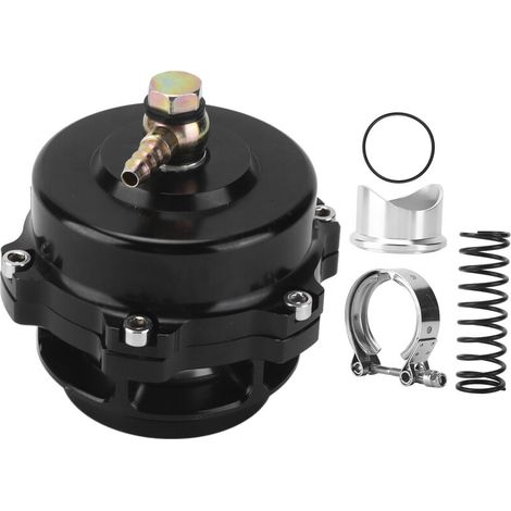 50mm noir Turbo V bande soupape de soufflage soudure sur bride 35psi métal caoutchouc universel pour voiture-Crezuo