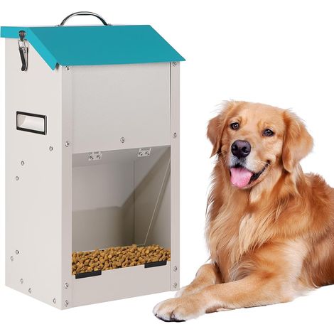 Galvanized Gravity Feeder for Dogs, Breed Dog Food Dispenser for Cats, 6 kg Outdoor Pet Feeder (1/5)