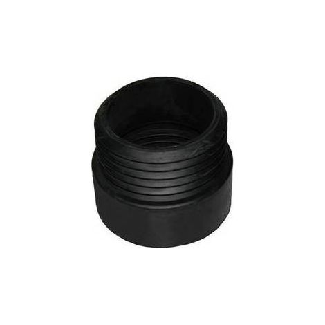 MORSETTO PROLUNGA WC DIRITTA IN GOMMA NERA D. Est. 110 mm - Int. 95 mm