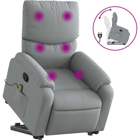 Maison Exclusive - Sillón de masaje reclinable de pie de tela gri