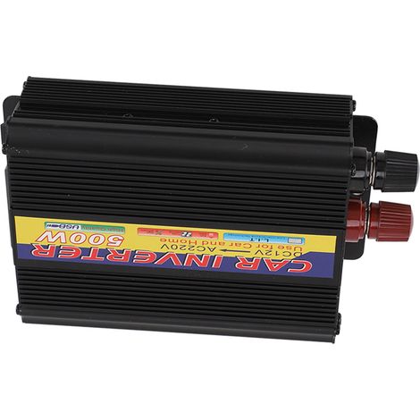 Onduleur Solaire 500W 12V DC vers 110V 220V AC pour Voiture et Maison avec Témoin de Fonctionnement Protections Surtension Surintensité Surchauffe Anti Îlotage (1/5)