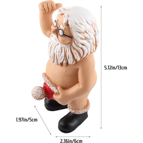 Figurines de Père Noël amusantes en résine, décorations de Noël pour la maison et le bureau. (1/5)