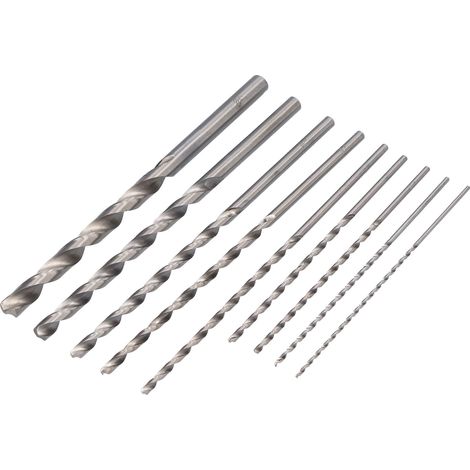 Set mit 9 extra langen HSS-Stahlbohrern für präzises Bohren in Holz, Kunststoff und Weichmetallen – professionelles Werkzeugset (1/5)