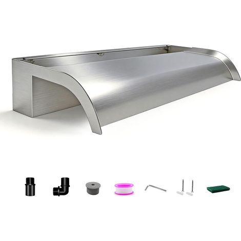 60 cm - Lame cascade en acier inoxydable - Sans plaque de recouvrement (1/5)