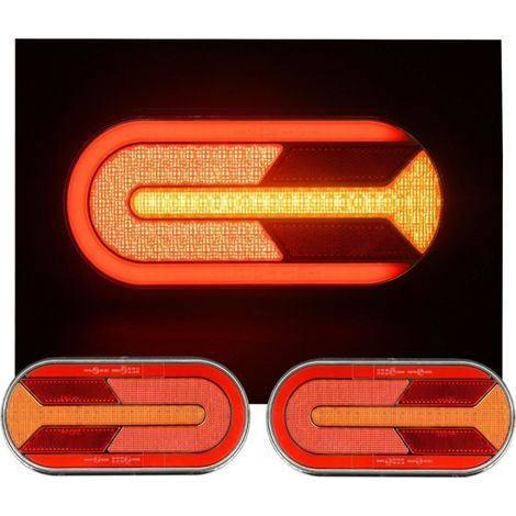 LED-Rückleuchten-Set, dynamischer Blinker, 4 Funktionen, 12/24 V