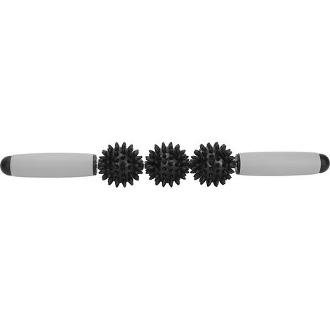Rouleau de massage musculaire à 3 billes, bâton de yoga, massage corporel relaxant, noir-AquaForge