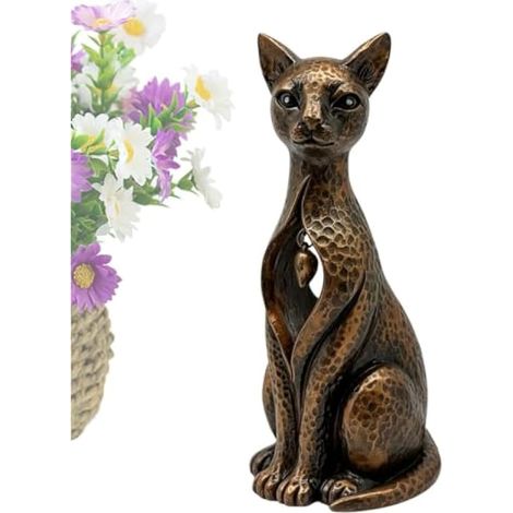 Statuette de chat vintage en résine avec clochette (1/5)