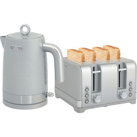 Wasserkocher- und Toaster-Set, 1,7L 2200W Schnellkoch-Wasserkocher mit Thermostat