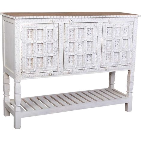 Aparador de madera blanco 130x42x101 (1/5)