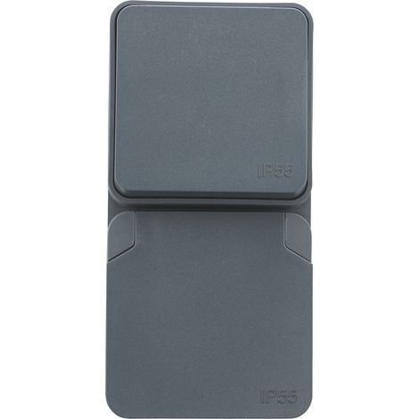 DEBFLEX - CYKLONE IP55 DUO Va et Vient + Prise 2P+T V Anthracite - 730429 - ORIGINE France