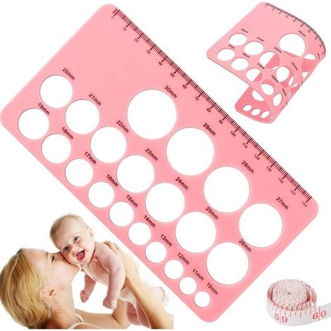 Règle de Mesure pour Mamelons,Mesure de la Taille des Mamelons en Silicone,Outil de Mesure de la Taille des Mamelons avec 15m de Ruban à Mesurer,Doux et élastique pour le Post-Partum pour les Mères