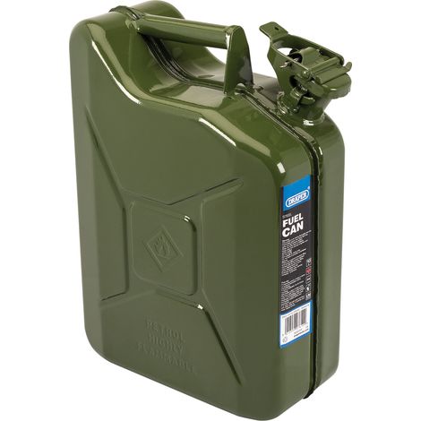 Draper 10L Green Steel Fuel Can - Durable, Leak-Proof Portable Fuel Container (1/5)