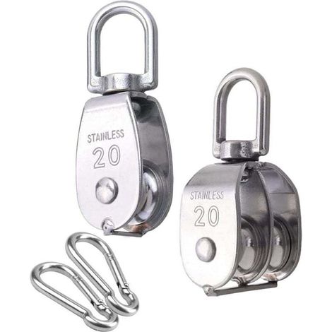 Zweiteilige Seilrolle, Rolle aus Edelstahl 304, Tragfähigkeit 75 kg für Hebeseile, Schiff (1/4)