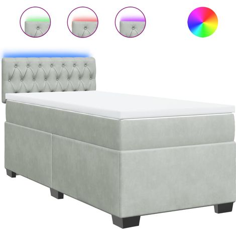 Maison Exclusive - Giroletto a Molle con Materasso Grigio Chiaro 80x200 cm Velluto (1/5)