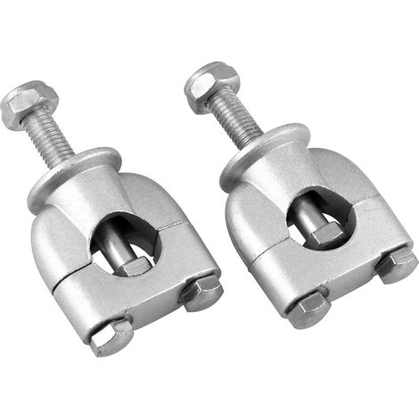 SHINING HOUSE Collier de serrage fixe pour guidon, 1 paire 7/8 '22mm Métel Fer Poignée de montage pour guidon de montage de moto Fixation de montage pour moto VTT avec vis, argent (1/4)