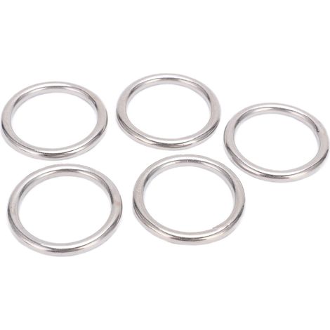 5 Anneaux en Acier Inoxydable 304 Soudés Sans Soudure, 5x35mm, pour Yoga, Hamac, Voile, Plongée et Usages Multiples (1/5)