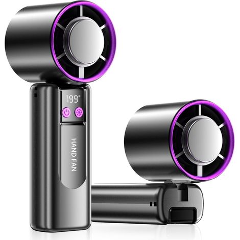 Mini ventilateur portable avec vitesses de vent réglables de 40 à 199 niveaux, doté d'une conception pliable 3 en 1, adapté aux activités de plein air. (1/5)