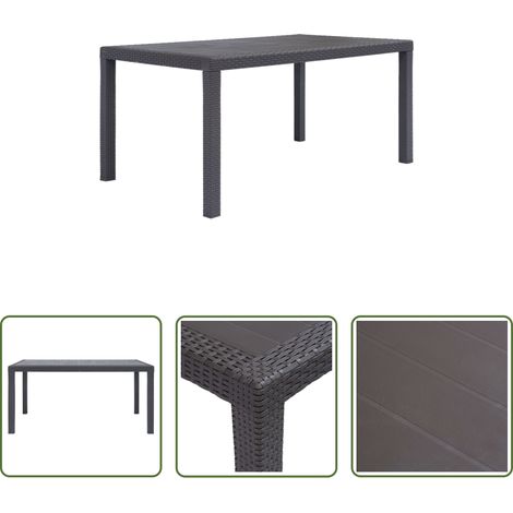 Rattanoptik - Gartentisch Braun 150x90x72 cm Kunststoff Rattan-Optik (1/5)