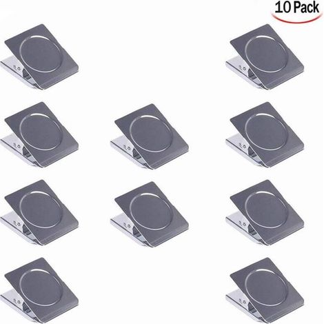 10 Pièces Pince Aimantée, Clips Pince en Aimant Métal Pinces Aimant Frigo Clips Magnétiques Pince Aimant Pinces à Dessin pour Tableau Blanc, Réfrigérateur, Bureau (1/4)