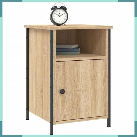 825915 Table de Chevet Chêne Sonoma 40x42x60cm Structure Fer Bois Ingénierie (1/5)