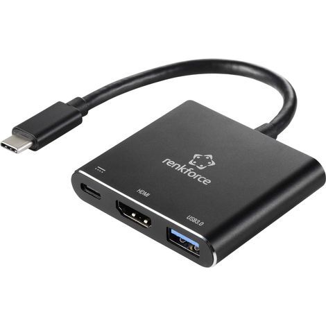 Renkforce RF-5133676 USB-C® / HDMI Adaptateur [1x USB-C® mâle - 1x HDMI femelle, USB-C® femelle (Pow (1/4)