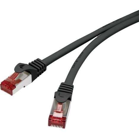 Renkforce RF-4737374 RJ45 Câble réseau, câble patch CAT 6 S/FTP 0.15 m noir avec cliquet d'encastrement, contacts dorés, ignifuge 1 pc(s) Y868642