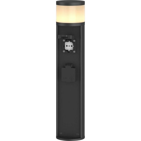 [NEUWERTIG] B-Ware Lucande Corban Led Sockelleuchte 2 Steckdosen Gartensteckdosensäule Wasserfest