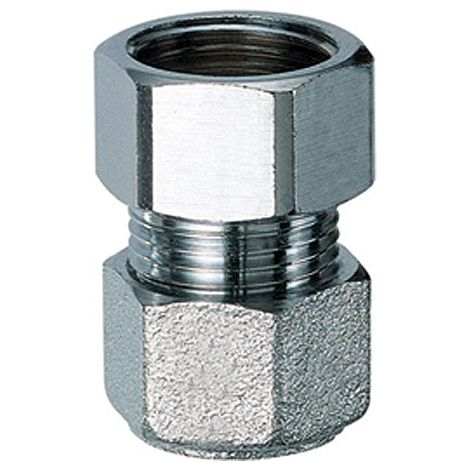 5080 - Nipplo Niplex FEMMINA cromato tipo ridotto - Misura 3/8" x 10 tenuta gomma 5080 38G10