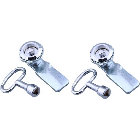 Serrure de porte d'armoire électrique, 2 pièces en alliage de zinc, serrure à came pour compteur de gaz avec clé, kit de verrouillage multifonction pour compteur de poubelle avec ascenseur (clé (1/5)