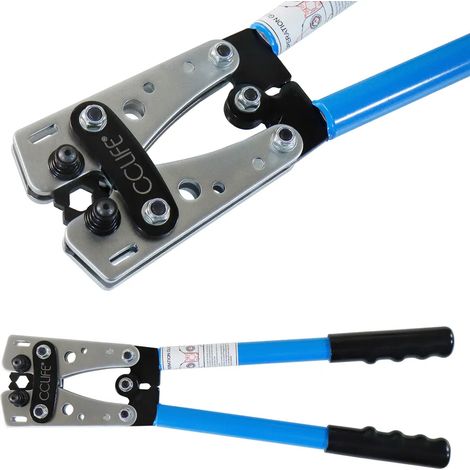 Jeu d'outils de sertissage CCLIFE 6-50 mm² (AWG 10-0) pour cosses et connecteurs d'extrémité de câbles (1/5)