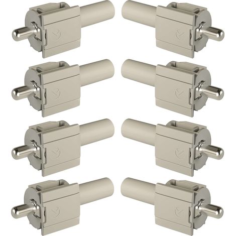 Cyclingcolors – Lot de 8 taquets support d'étagère gris – Système à ressort pour installation rapide – Capacité 70 kg – Pour étagères de 16 mm d'épaisseur