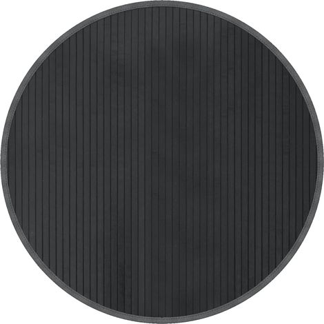 Tapis rond gris 80cm bambou (1/5)