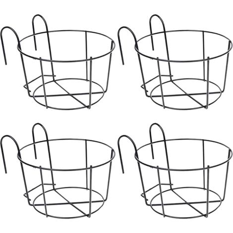 NOLUXA 4 PièCes -Corps Suspendus JardinièRes Porte-Pots de Fleurs Plante Fer Supports ClôTure MéTal en Pot Support Monté Balcon Paniers (1/5)