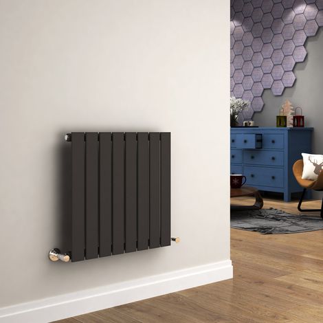 ELEGANT 600 x 608mm Anthracite Designer Radiator Horizontal Flat Panel Single Panel Rad