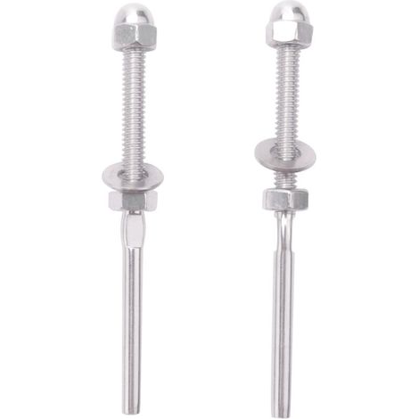50 Pièces Tendeur de Câble Garde-Corps Main Courante en Acier Inoxydable, Embout Goujon Fileté pour 1/8 Pouce (50 Paquets )