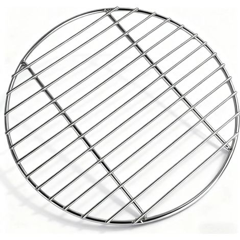 Diamètre 33 cm Grille Ronde Barbecue en Acier INOX - Grille de Cuisson Robuste pour Camping, Pique-Nique et Jardin - Surface Anti-Adhésive (1/5)