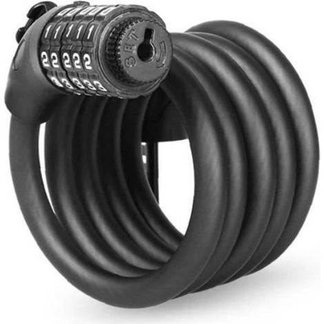 Verrou De Vélo - Câble En Acier Tressé 125 X 1 2 Cm - Combinaison À 5 Chiffres - Pour Vélo Échelle Tondeuse - 1 Pièce (1/4)