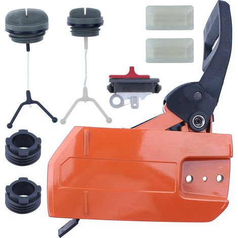 Poignée de frein de chaîne Assy Engrenage à vis sans fin Bouchon de réservoir d'huile Interrupteur Marche/Arrêt Interrupteur pare-chocs pour remplacement de tronçonneuse Husqvarna 268 272 61 66 266 (1/5)