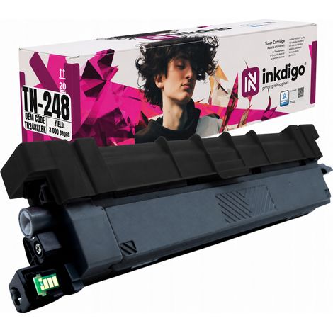 Toner Inkdigo TN248BK compatibile con Brother DCP-L3515CDW HL-L3215CW, certificato TÜV. (1/5)