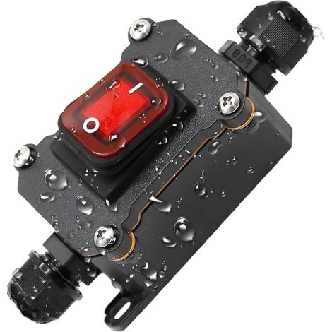Interrupteur Étanche IP65 - 1 Unité - ABS et Laiton - Coupure Circuit 12-24V - Véhicules et Maisons - Noir Compact (1/5)