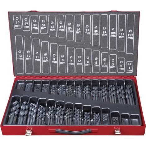 KS Tools 3301650 330.1650 HSS-R Kit punte a spirale da metallo 1 mm, 1.5 mm, 2 mm, 2.5 mm, 3 mm, 3.5 mm, 4 mm, 4.5 mm, (1/2)