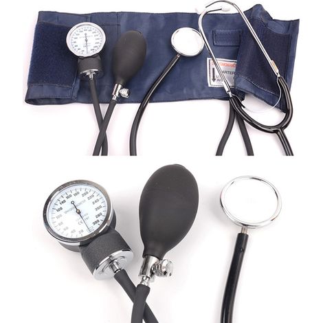 Montre manuelle de tension artérielle avec stéthoscope, sphygmomanomètre à bras, écoute du cœur fœtal, tête à double tube (1/5)