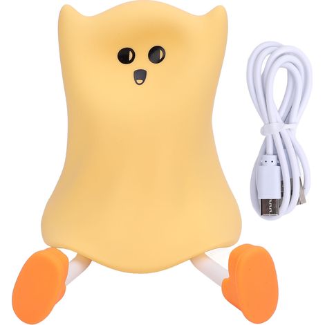 Veilleuse fantôme en silicone, aspect mignon, lumière chaude, luminosité réglable, toucher doux, sans fil, rechargeable, lampe de chevet à intensité variable pour la maison (1/5)